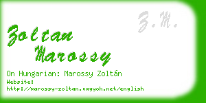 zoltan marossy business card