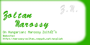 zoltan marossy business card